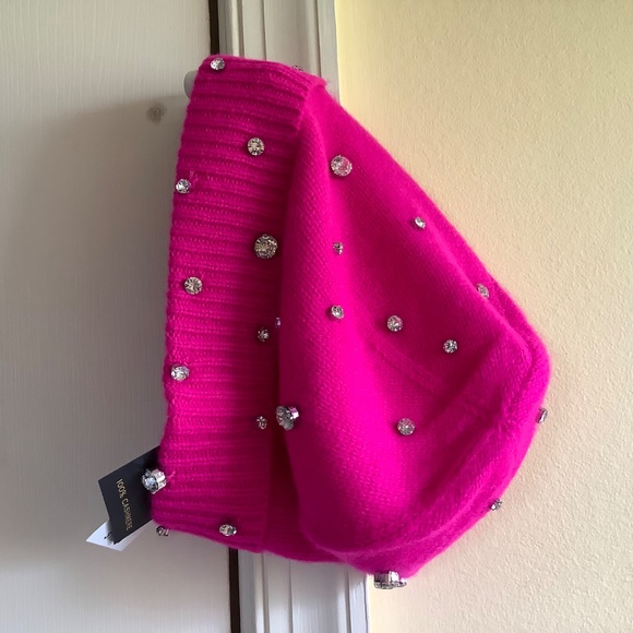Charter Club Cashmere Embellished Cuffed Beanie Pink OS main image 12